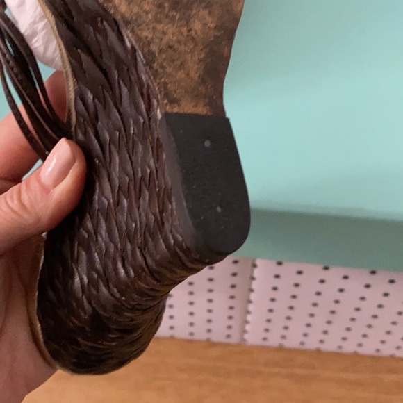 Michael Kors Wedge Sandals - brown leather & Gold - Picture 5 of 5